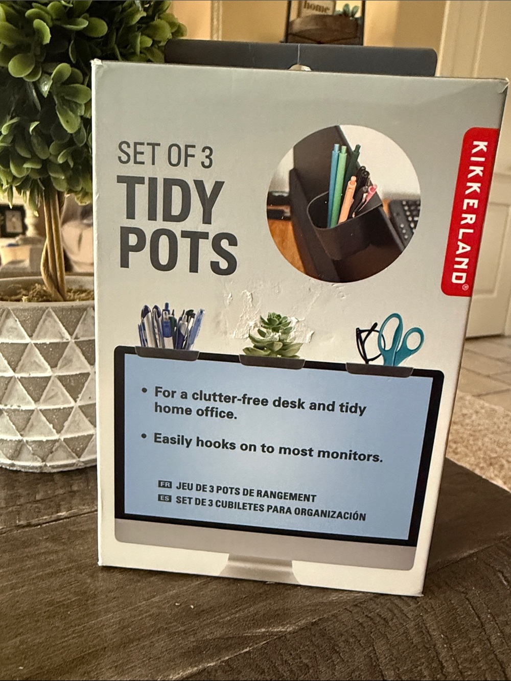 Kikkerland Tidy Pots Set of 3 - Black - New in Box!